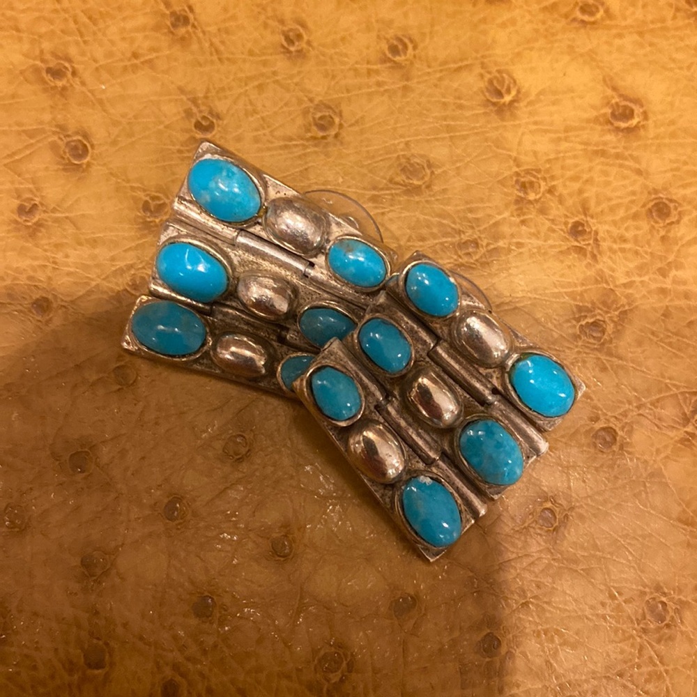 Unique and Stunning Stamped Genuine Turquoise Earrings!